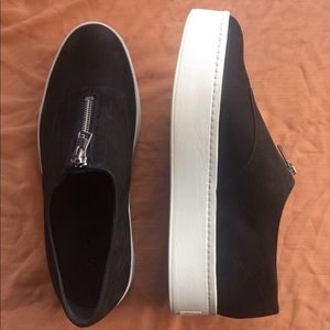 Vince Women's Warner Zip Suede Platform Sneakers